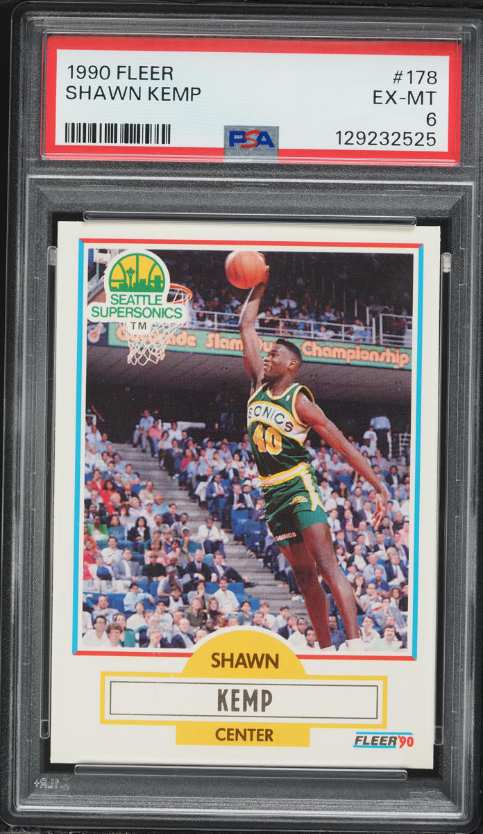 1990 Fleer Basketball Shawn Kemp ROOKIE #178 PSA 6 EXMT