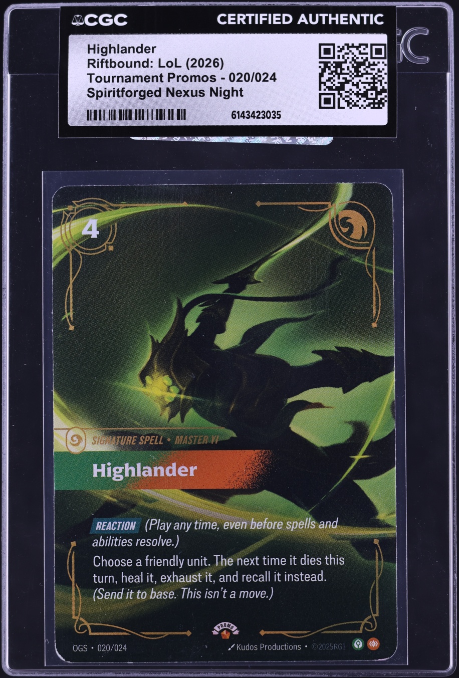 2026 Riftbound LoL Tournament Promo Spiritforged Nexus Night Highlander ...