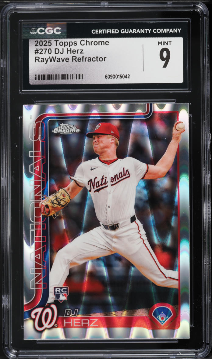 2025 Topps Chrome RayWave Refractor DJ Herz ROOKIE #270 CGC 9 MINT