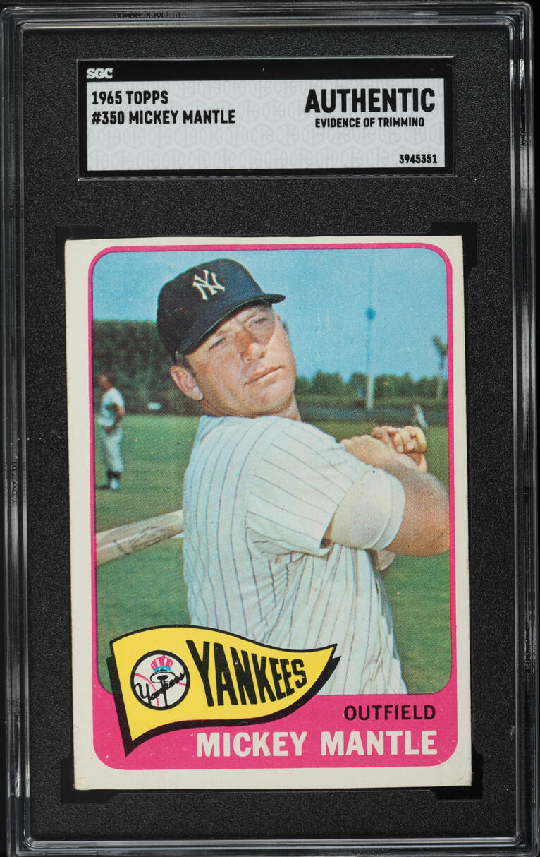 1965 Topps Mickey Mantle #350 SGC AUTH