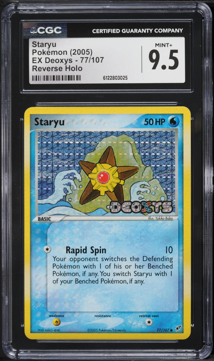 2005 Pokemon EX Deoxys Reverse Holo Staryu #77 CGC 9.5 MINT+