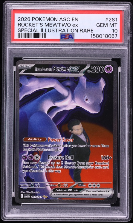 2026 Pokemon Mega Evolution Ascended Heroes SIR Rocket's Mewtwo ex #281 PSA 10 GEM MINT