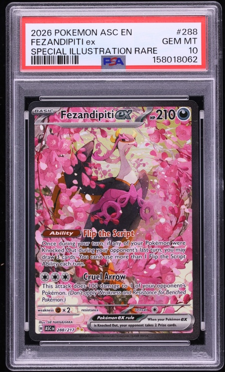 2026 Pokemon Mega Evolution Ascended Heroes SIR Fezandipiti ex #288 PSA 10 GEM MINT