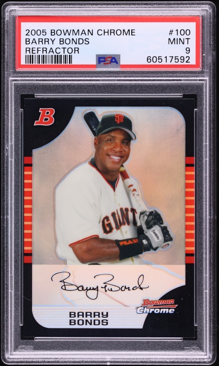 2005 Bowman Chrome Refractor Barry Bonds #100 PSA 9 MINT