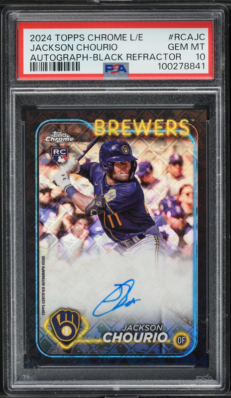 2024 Topps Chrome Purple Speckle Ref Jackson Chourio ROOKIE