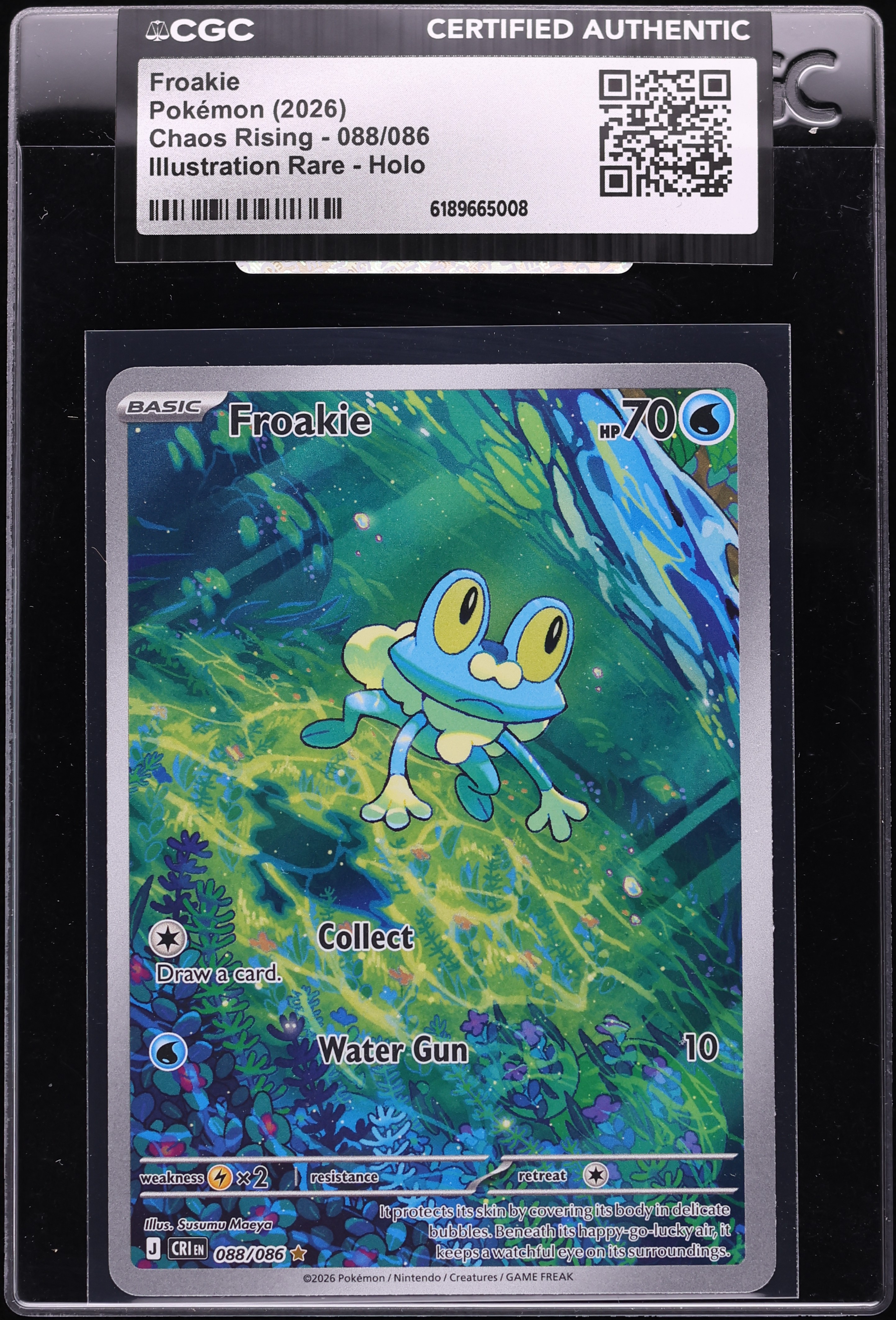 2026 Pokemon Mega Evolution Chaos Rising IR Froakie #88 CGC AUTH