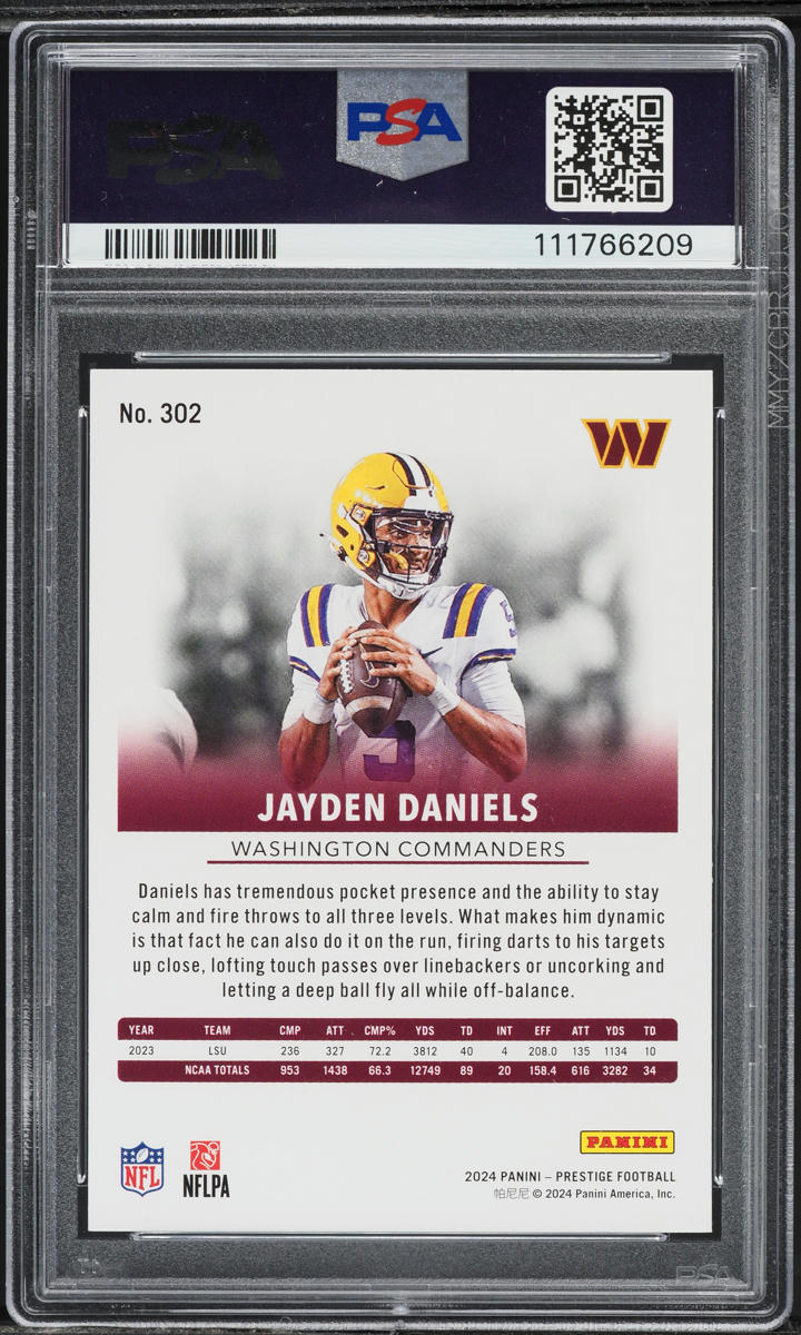 2024 Panini Prestige Jayden Daniels ROOKIE #302 PSA 9 MINT