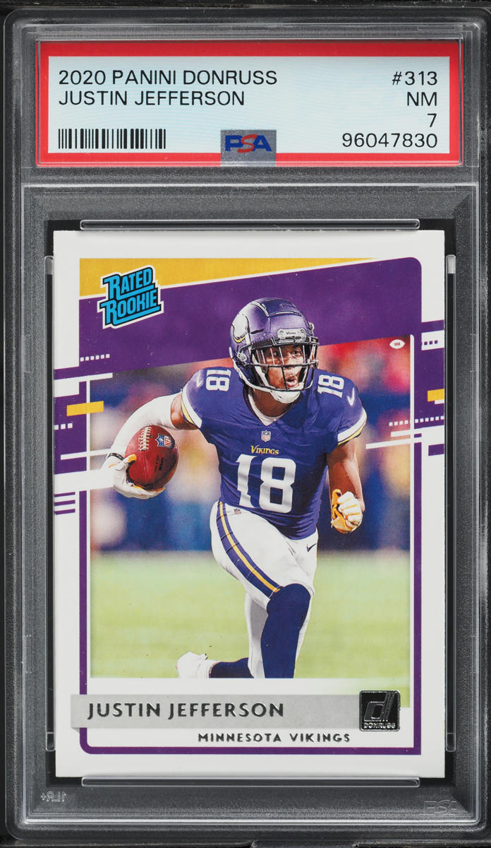 2020 Donruss Football Justin Jefferson ROOKIE #313 PSA 7 NRMT