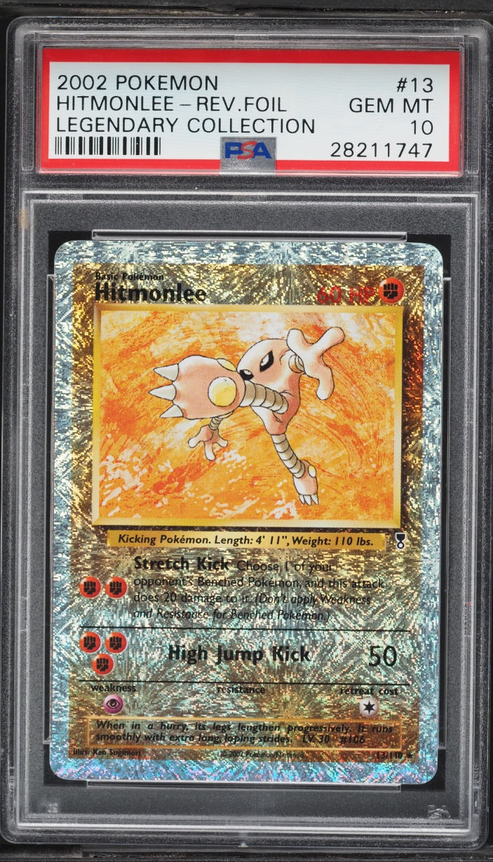 2002 Pokemon Legendary Collection Reverse Holo Hitmonlee #13 PSA 10 GEM MINT