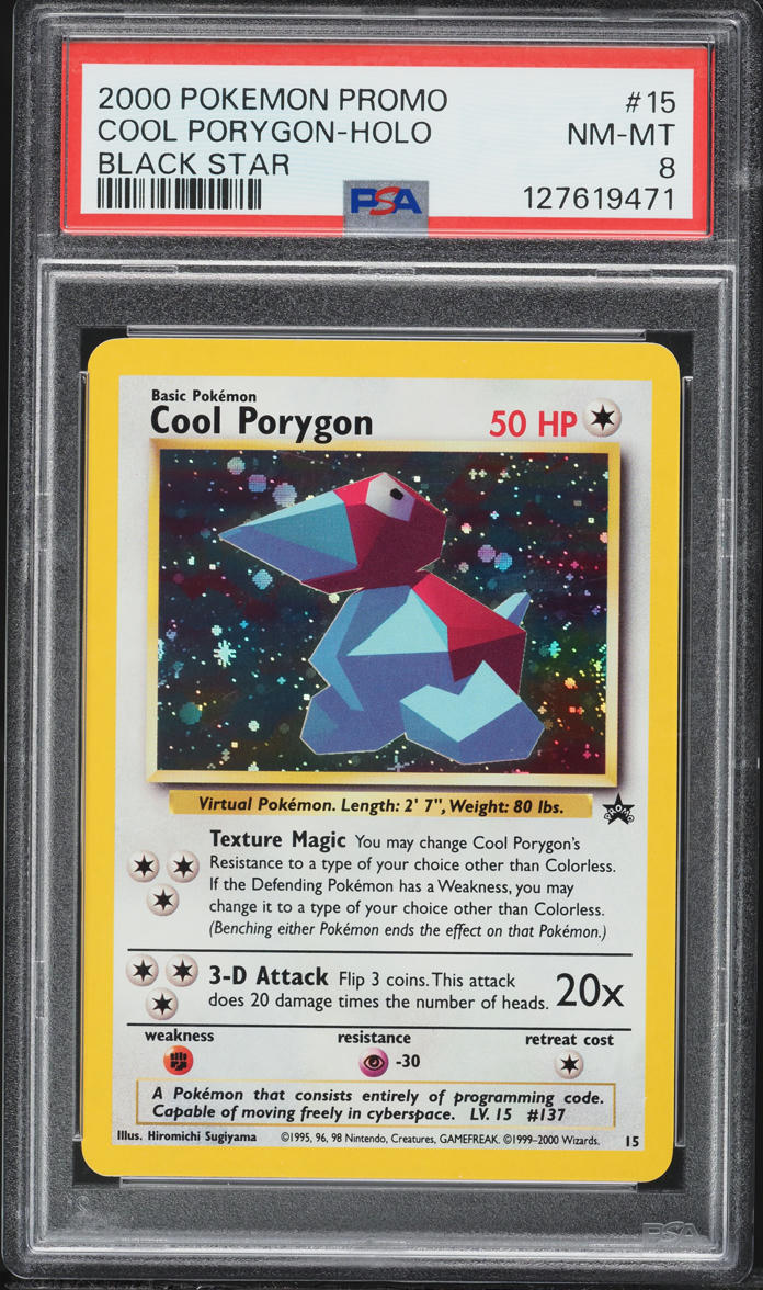 2000 Pokemon Black Star Promo Holo Cool Porygon #15 PSA 8 NM-MT