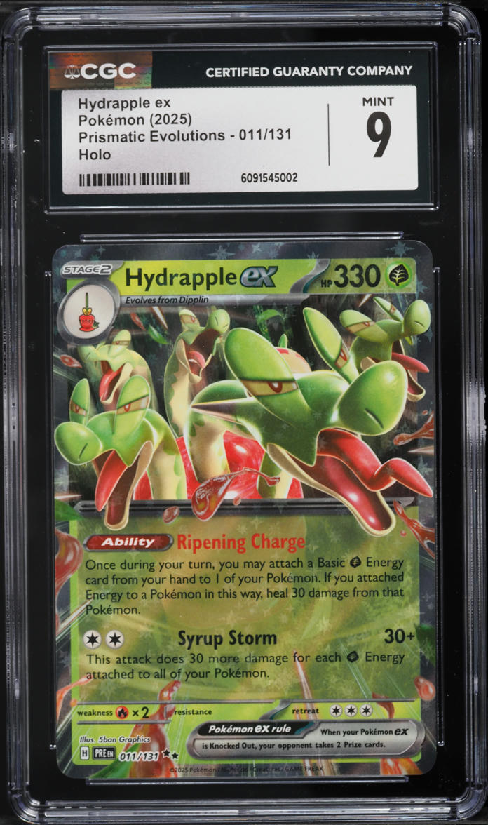 2025 Pokemon Scarlet & Violet Prismatic Evolutions Holo Hydrapple ex #11 CGC 9 MINT
