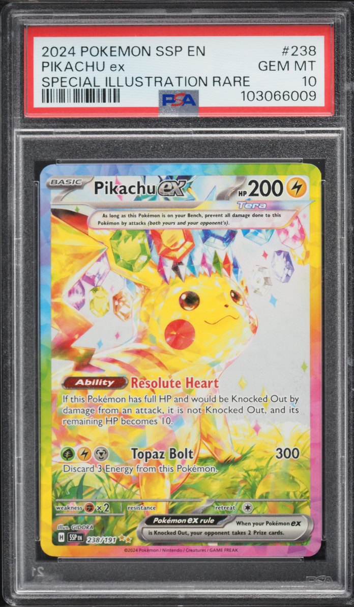 2024 Pokemon Scarlet & Violet Surging Sparks SIR Pikachu EX #238 PSA 10 GEM MINT