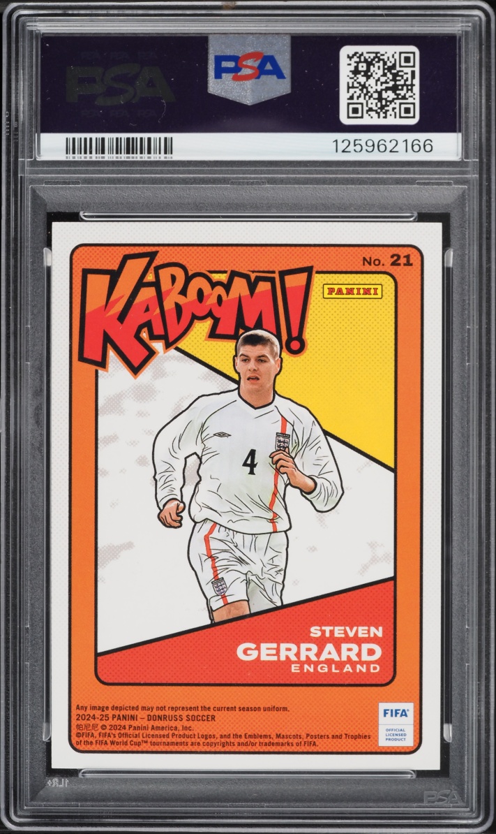 2024 Donruss FIFA Kaboom! Gold Steven Gerrard /10 #21 PSA 8 NM-MT