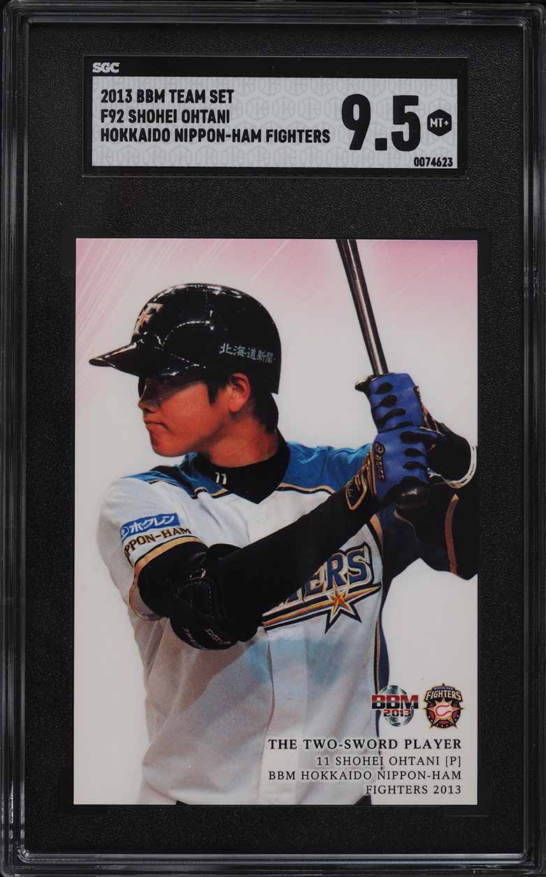 2013 BBM Japan Hokkaido Nippon Ham Fighters Shohei Ohtani ROOKIE #F92 SGC 9.5 MINT+