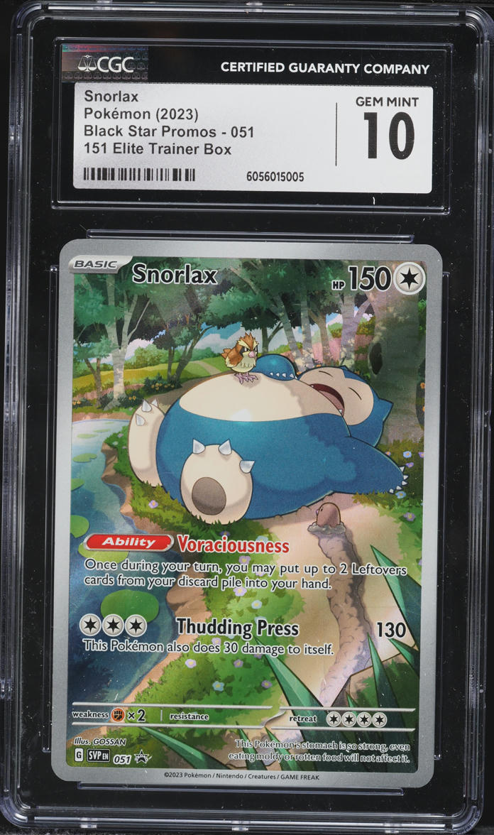 2023 Pokemon Scarlet & Violet Promo 151 ETB Full Art Snorlax #51 CGC 10 GEM MINT