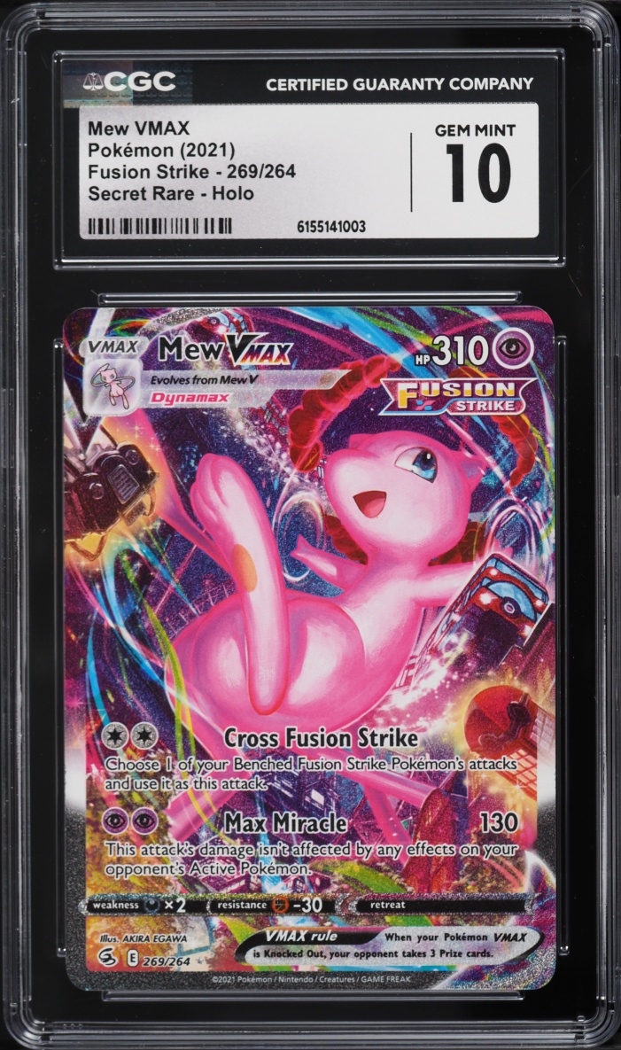 2021 Pokemon Sword & Shield Fusion Strike SEC Mew VMAX #269 CGC 10 GEM MINT