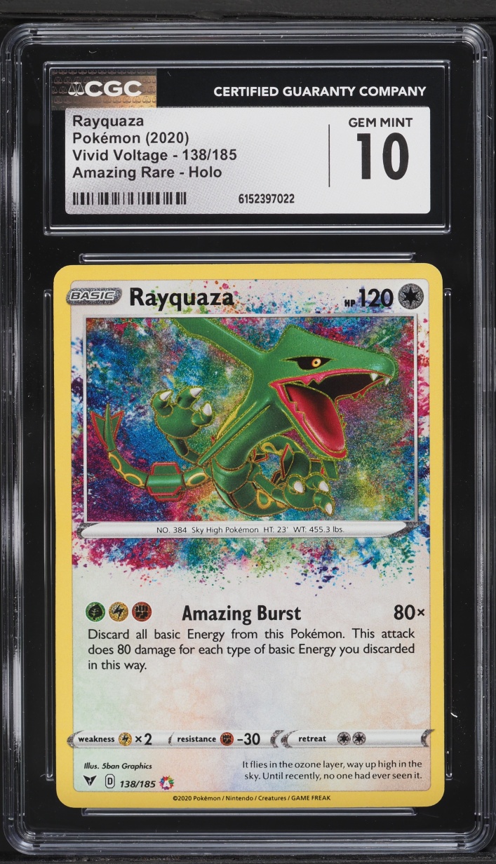 2020 Pokemon Sword & Shield Vivid Voltage Amazing Rare Rayquaza #138 CGC 10 GEM MINT