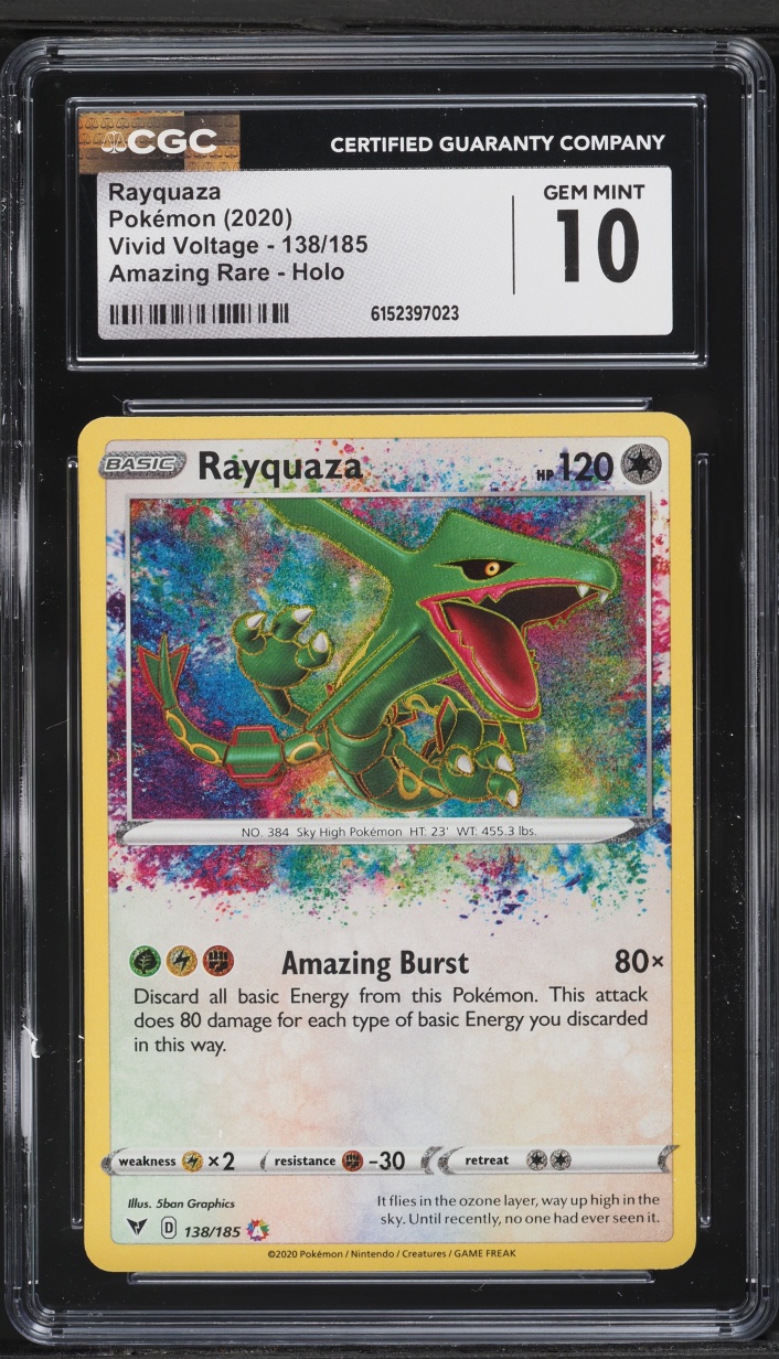 2020 Pokemon Sword & Shield Vivid Voltage Amazing Rare Rayquaza #138 CGC 10 GEM MINT