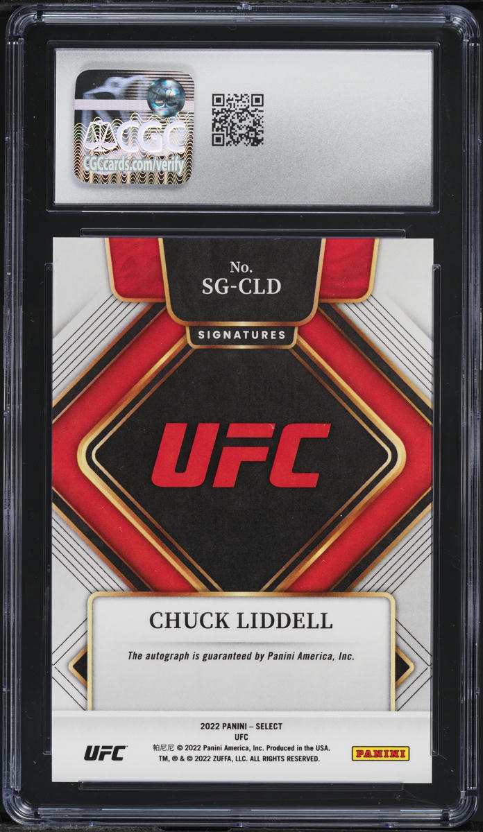 2022 Select UFC Signatures UFC Chuck Liddell AUTO #SG-CLD CGC 10 GEM MINT