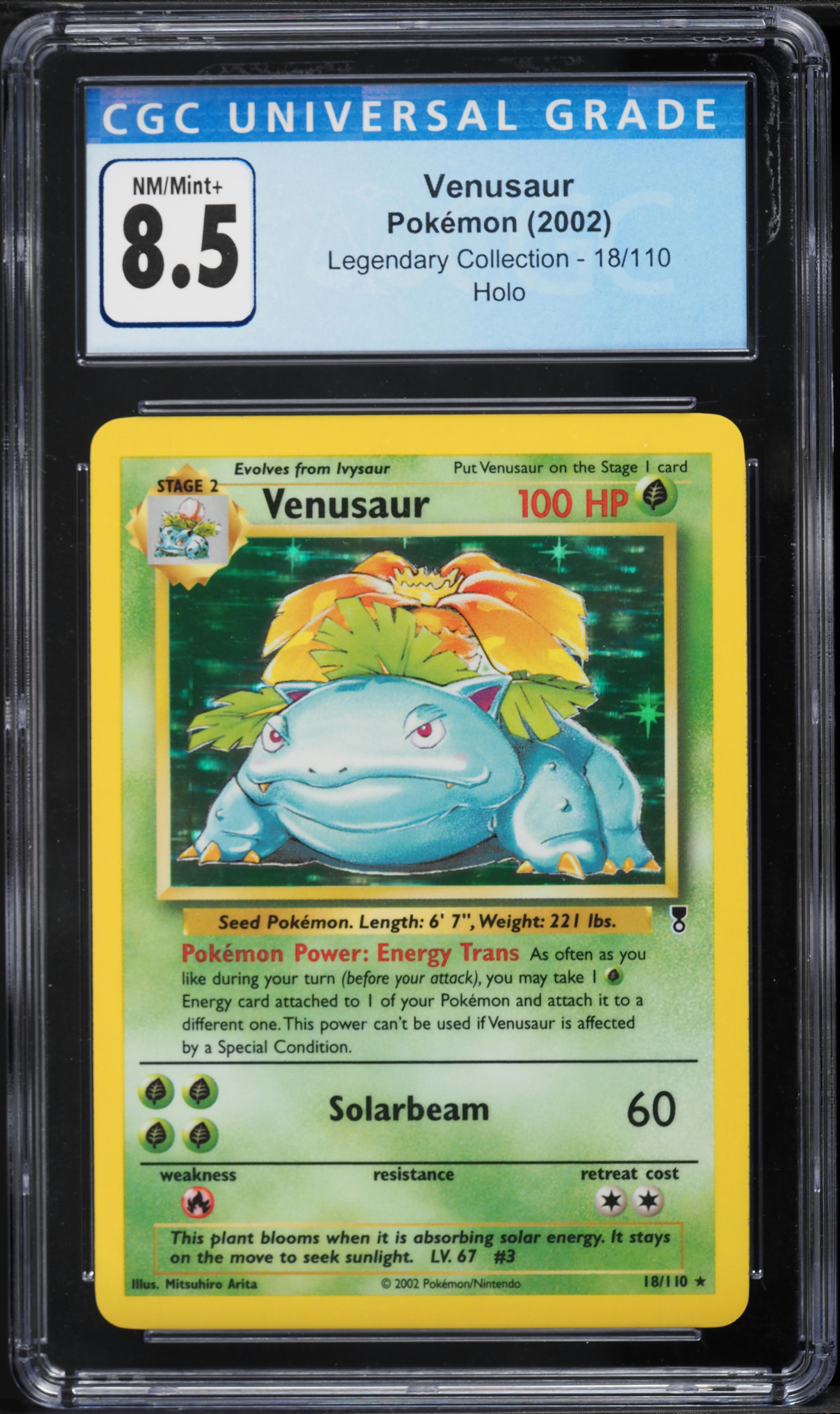 2002 Pokemon Legendary Collection Holo Venusaur #18 CGC 8.5 NM-MT+