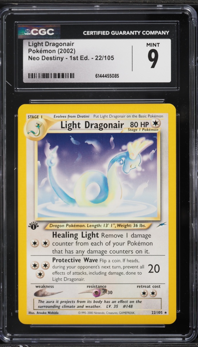 2002 Pokemon Neo Destiny 1st Edition Light Dragonair #22 CGC 9 MINT