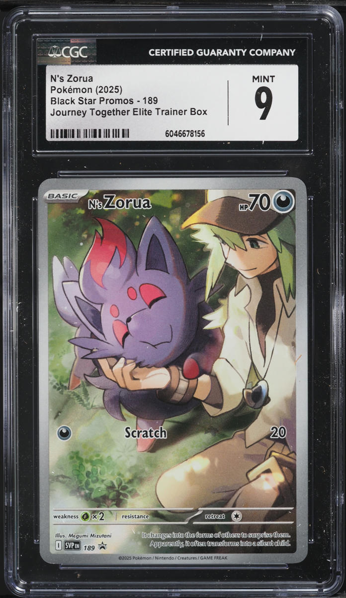 2025 Pokemon SV Black Star Promo Journey Together ETB Full Art N's Zorua #189 CGC 9 MINT