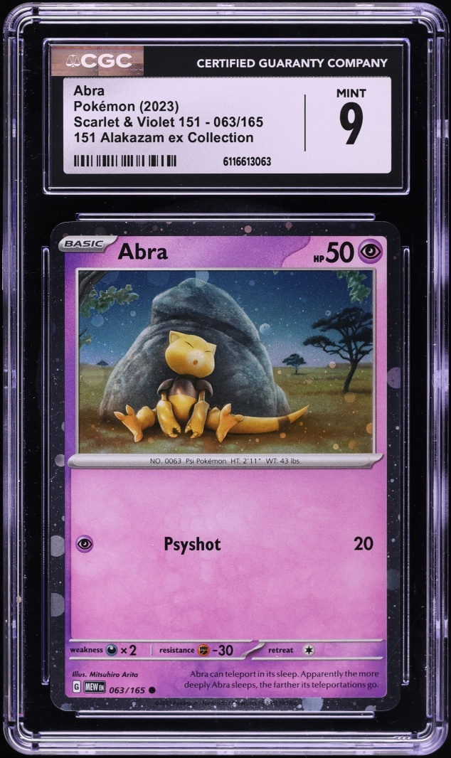 2023 Pokemon Scarlet & Violet 151 Alakazam ex Collection Abra #63 CGC 9 MINT