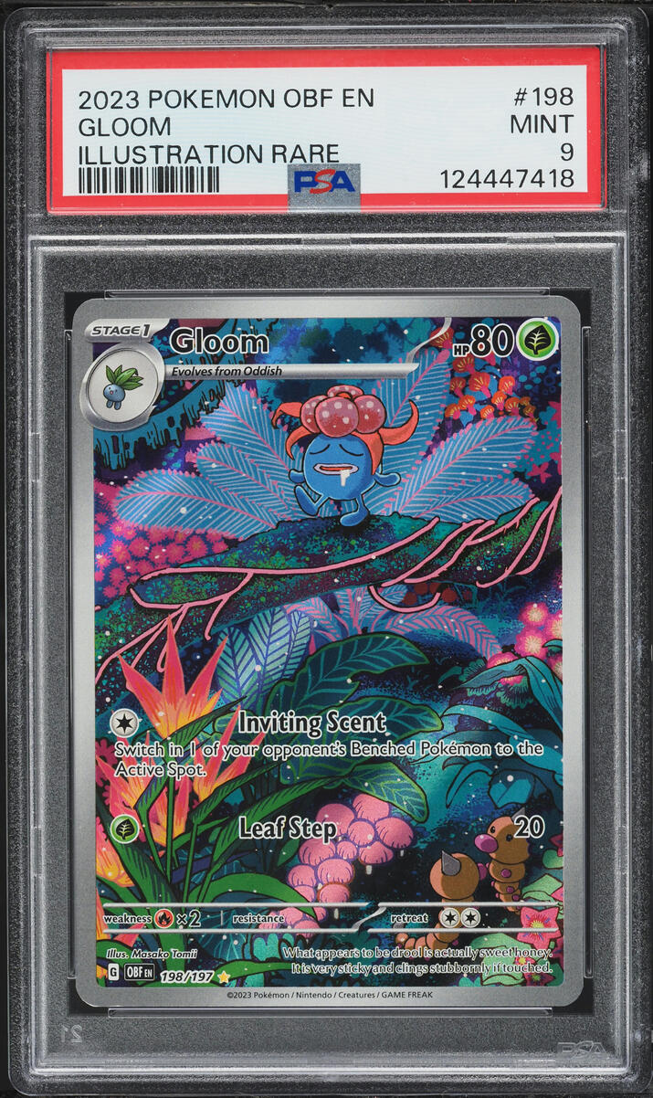 2023 Pokemon Scarlet & Violet Obsidian Flames IR Gloom #198 PSA 9 MINT