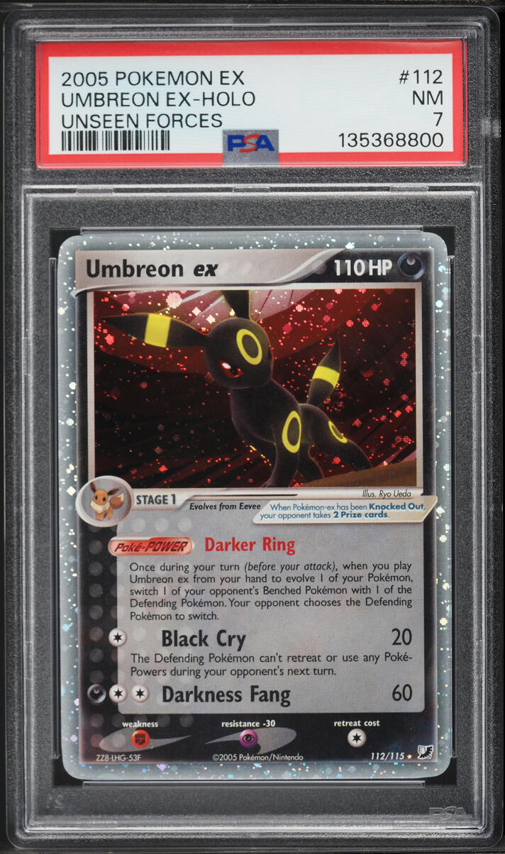 2005 Pokemon EX Unseen Forces Holo Umbreon ex #112 PSA 7 NRMT