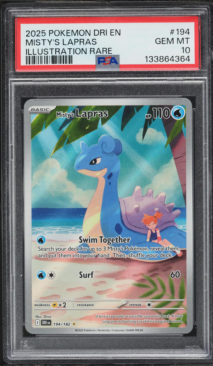 2025 Pokemon Scarlet & Violet Destined Rivals IR Misty's Lapras #194 PSA 10 GEM MINT