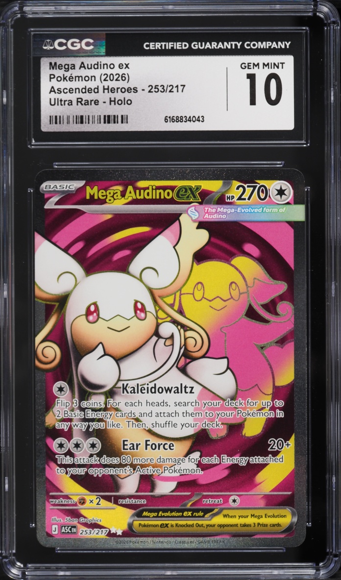 2026 Pokemon Mega Evolution Ascended Heroes Full Art Mega Audino EX #253 CGC 10 GEM MINT