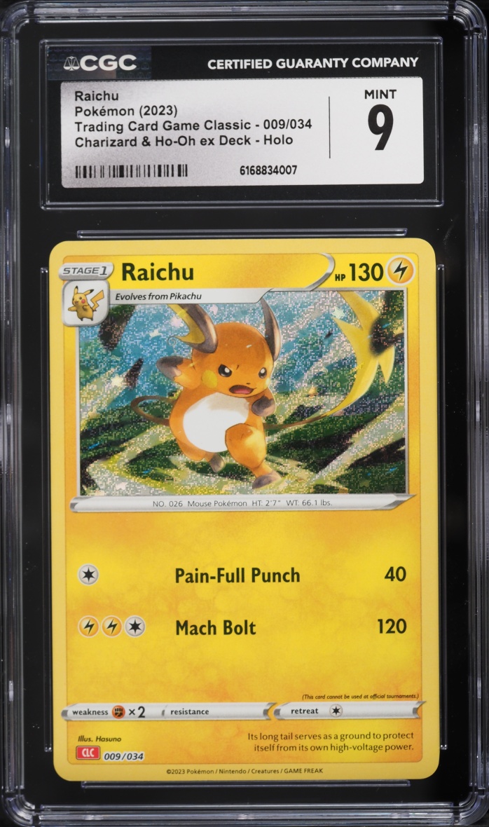 2023 Pokemon TCG Classic Collection Charizad & Ho-Oh Ex Deck Holo Raichu #9 CGC 9 MINT