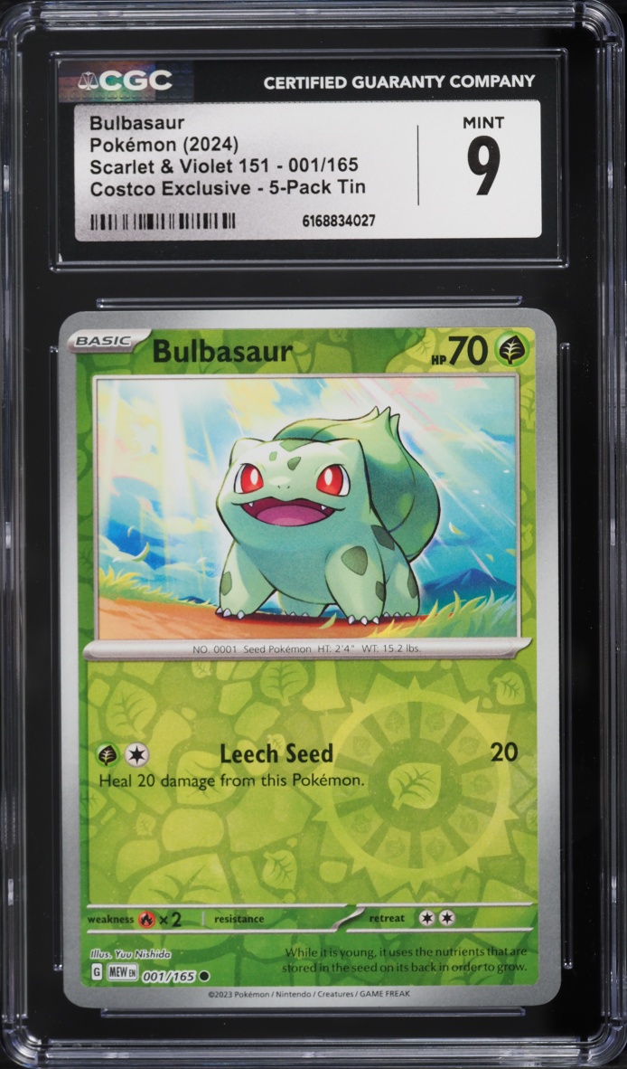 2024 Pokemon Scarlet & Violet 151 Costco Exclusive Bulbasaur #1 CGC 9 MINT