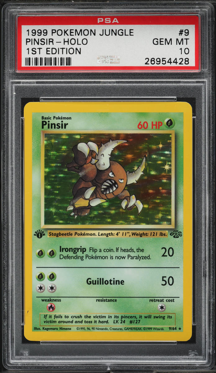 1999 Pokemon Jungle 1st Edition Holo Pinsir #9 PSA 10 GEM MINT