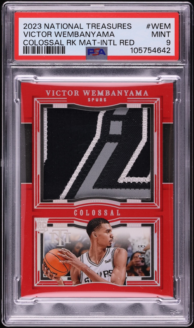 2023 National Treasures Colossal Red Victor Wembanyama ROOKIE PATCH /8 #CR-WEM PSA 9 MINT