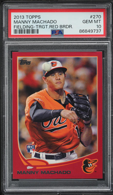 2023 Finest Red Black Vapor Manny Machado 1/10 #84 PSA 9 MINT on