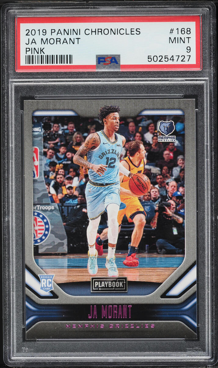2019 Panini Chronicles Playbook Pink Ja Morant ROOKIE #168 PSA 9 MINT