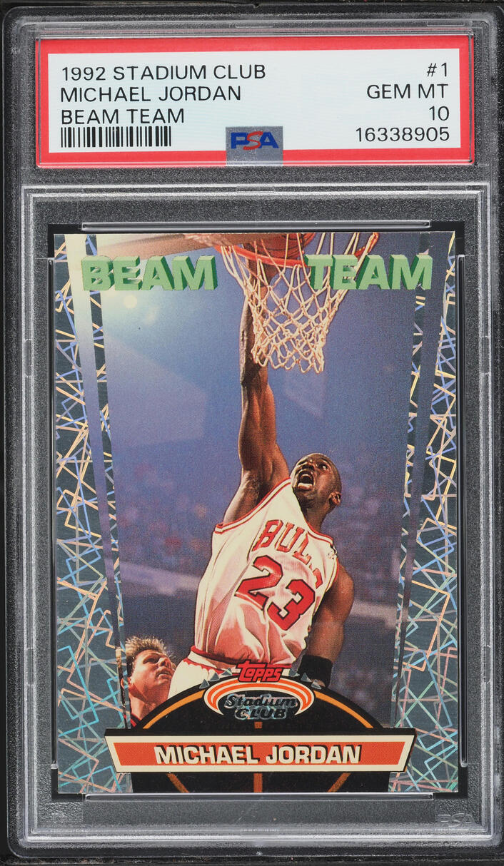 1992 Stadium Club Beam Team Michael Jordan #1 PSA 10 GEM MINT - Photo 1