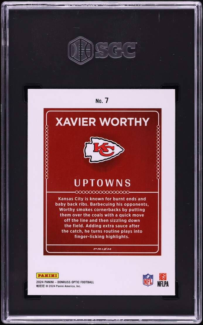 2024 Donruss Optic Uptowns Xavier Worthy ROOKIE #7 SGC 9.5 MINT+