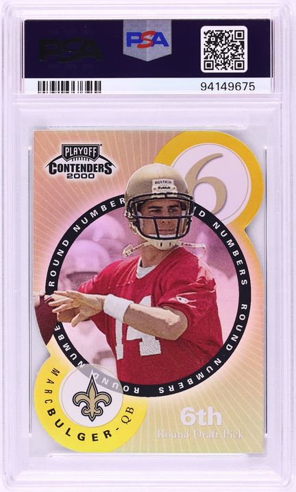 2000 Playoff Contenders Round Numbers Gold Proof Tom Brady RC AUTO DNA 10 PSA 6