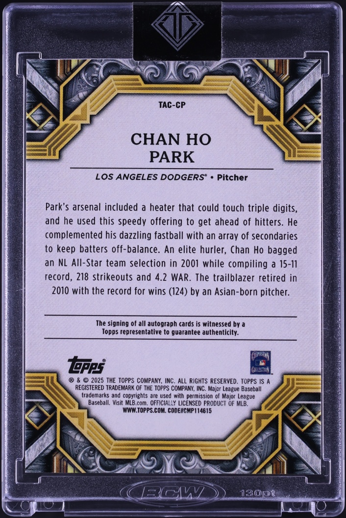 2025 Topps Transcendent Collection Emerald Chan Ho Park AUTO /5 #TAC-CP
