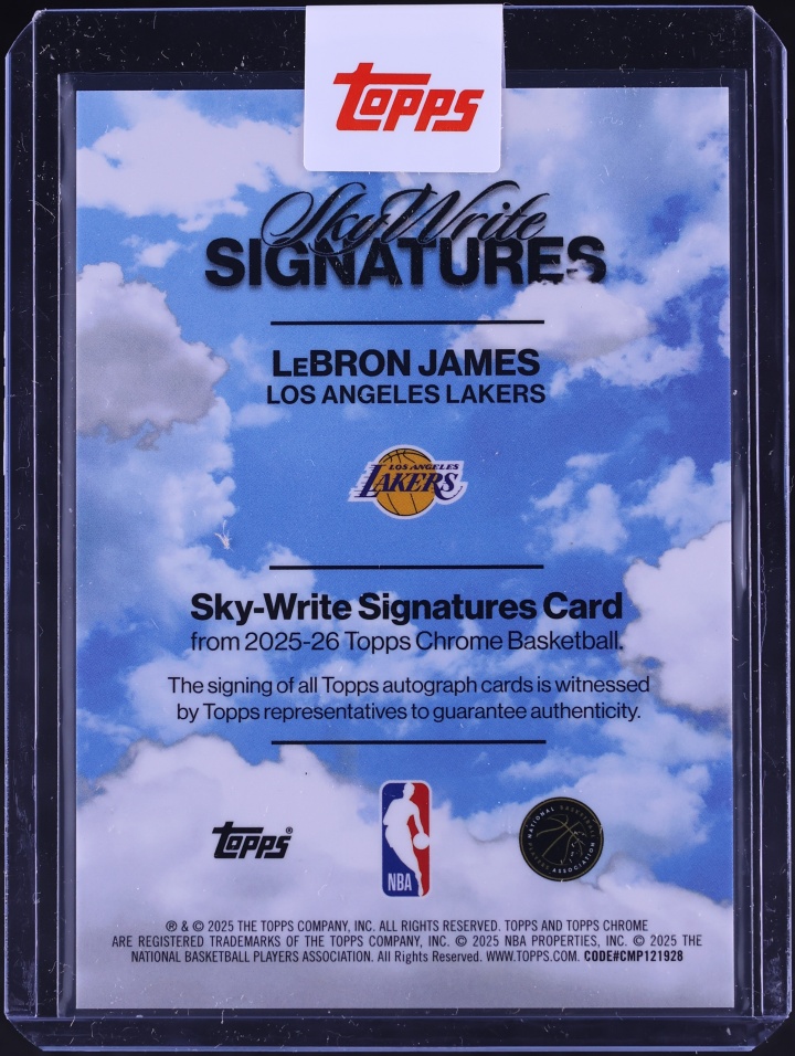 2025 Topps Chrome Sky Write Signatures Red Refractor LeBron James AUTO /5 #SWS-LBJ