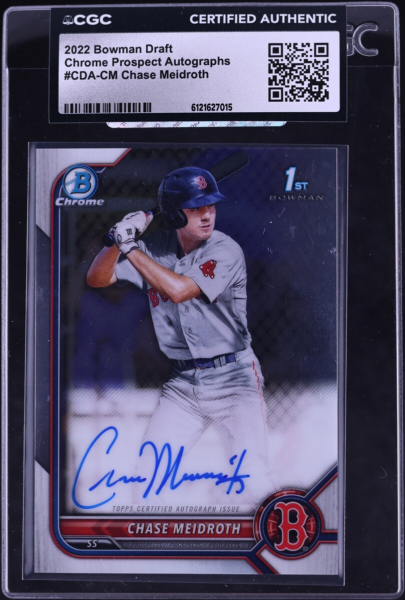 2022 Bowman Chrome Draft Chase Meidroth PROSPECT AUTO #CDA-CM CGC AUTH