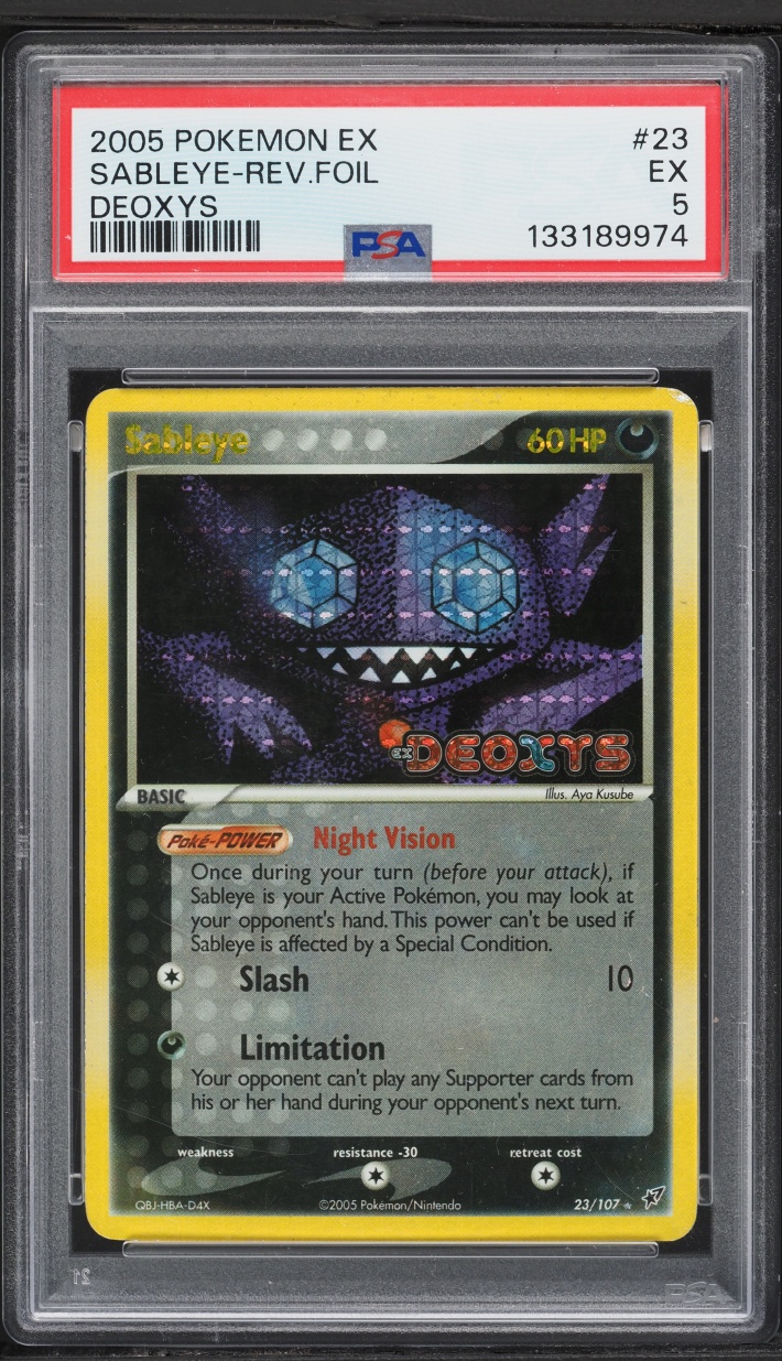 2005 Pokemon EX Deoxys Reverse Holo Sableye #23 PSA 5 EX