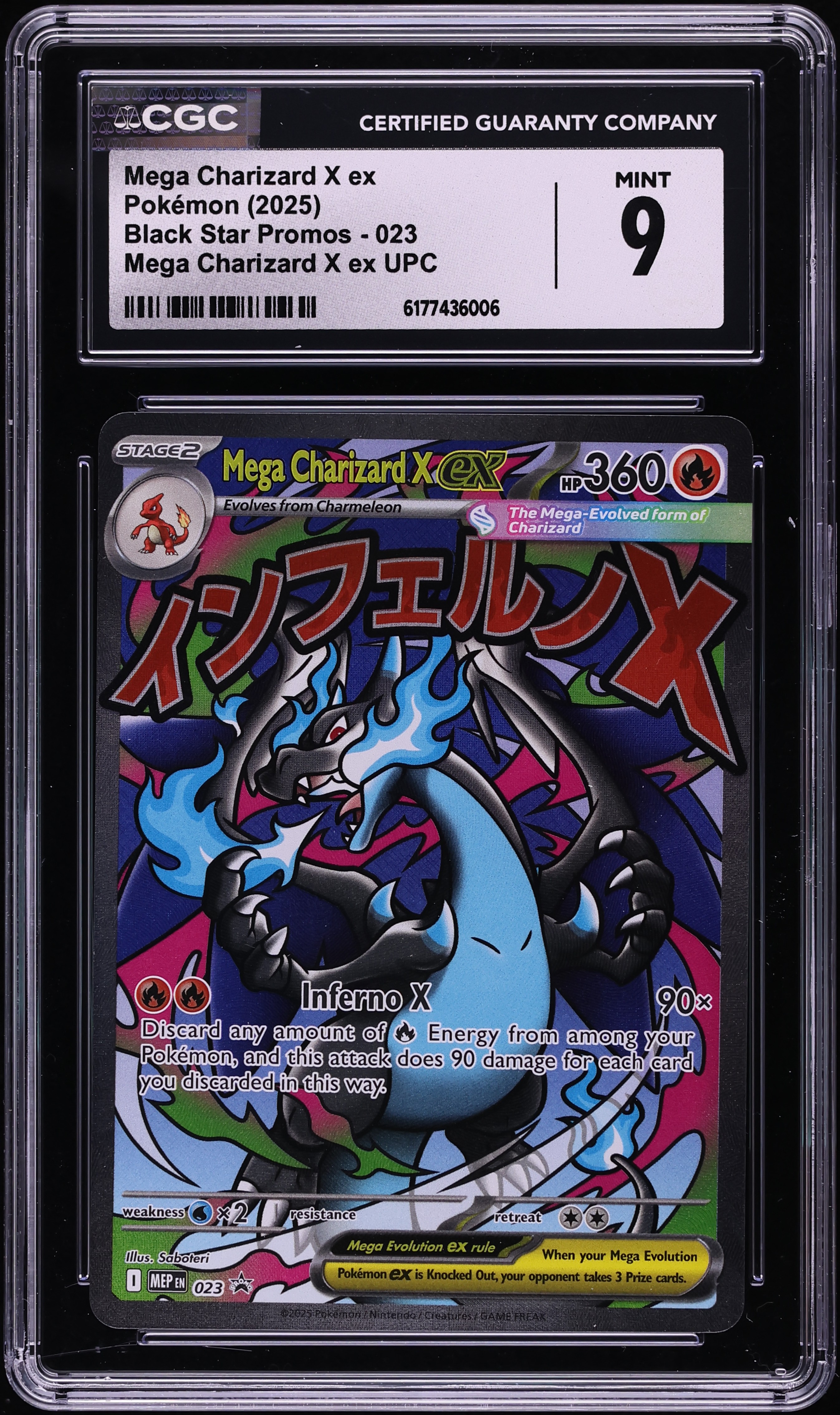 2025 Pokemon Mega Evolution Promo Ultra Premium Full Art Mega Charizard X Ex #23 CGC 9 MINT
