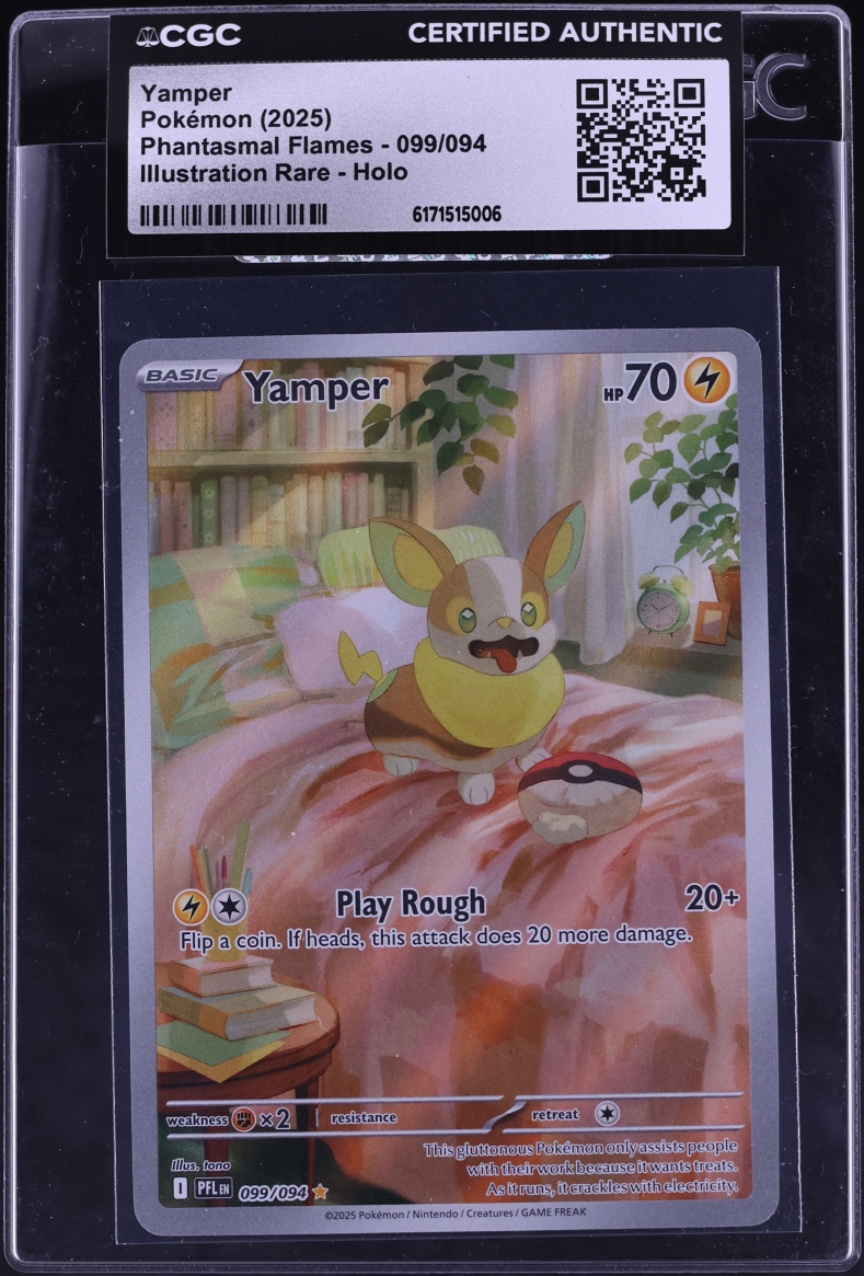 2025 Pokemon Mega Evolution Phantasmal Flames IR Yamper #99 CGC AUTH