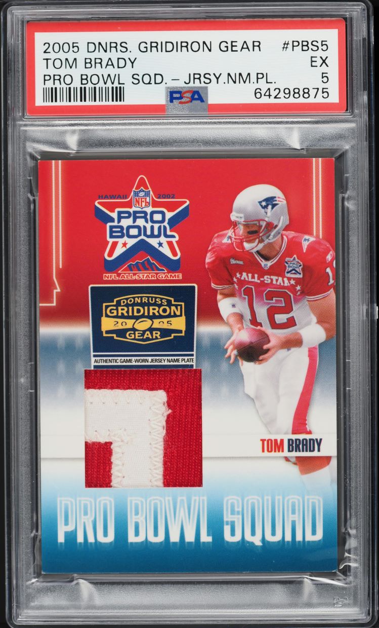 2005 Donruss Gridiron Gear Pro Bowl Squad Tom Brady PATCH /12 #PBS5 PSA 5 EX - Photo 1