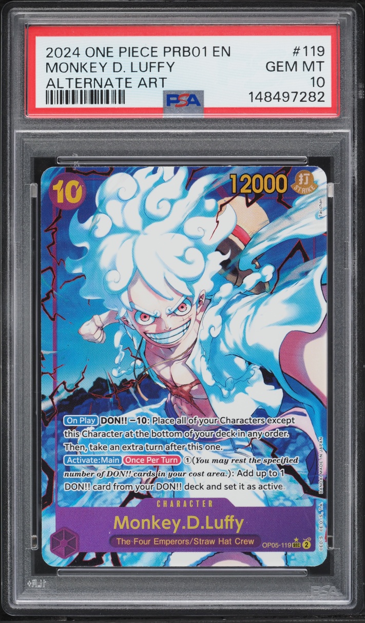 2024 One Piece Premium Booster SEC Alt Art Monkey D. Luffy #OP05-119 PSA 10 GEM MINT