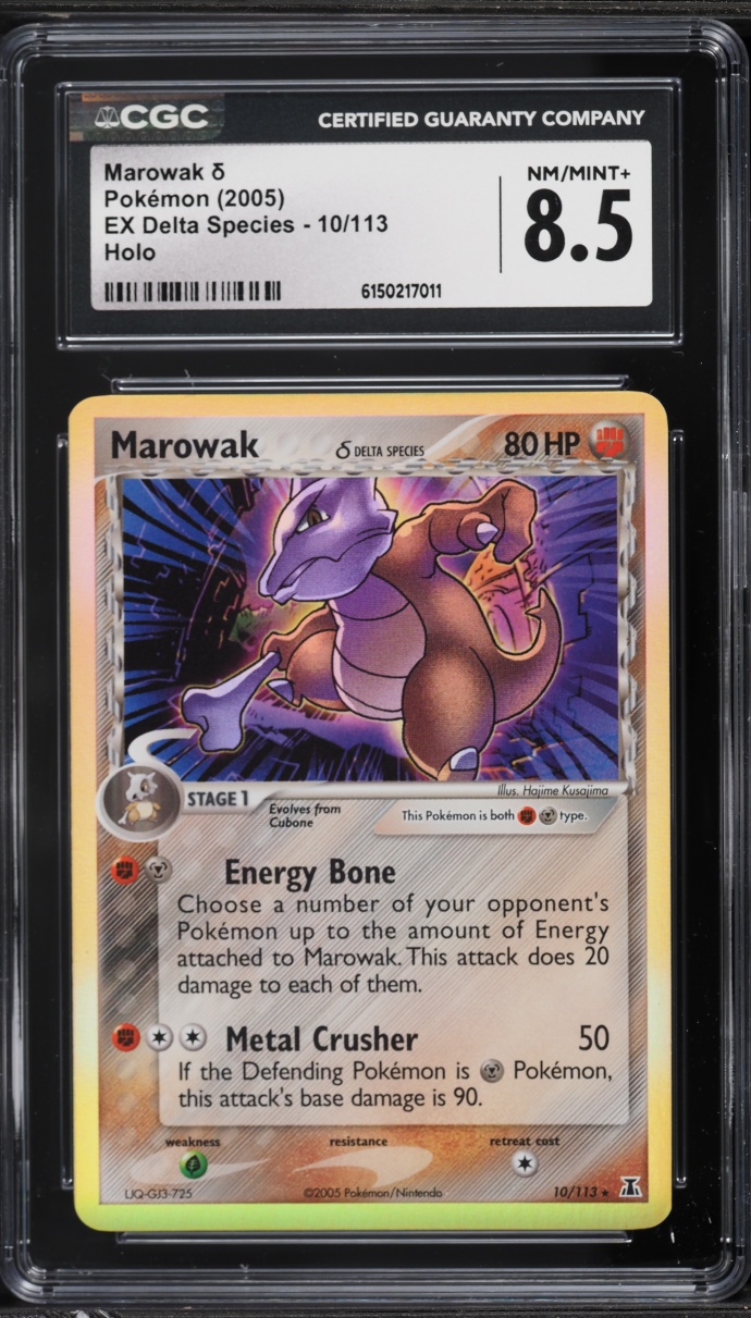 2005 Pokemon EX Delta Species Holo Marowak #10 CGC 8.5 NM-MT+