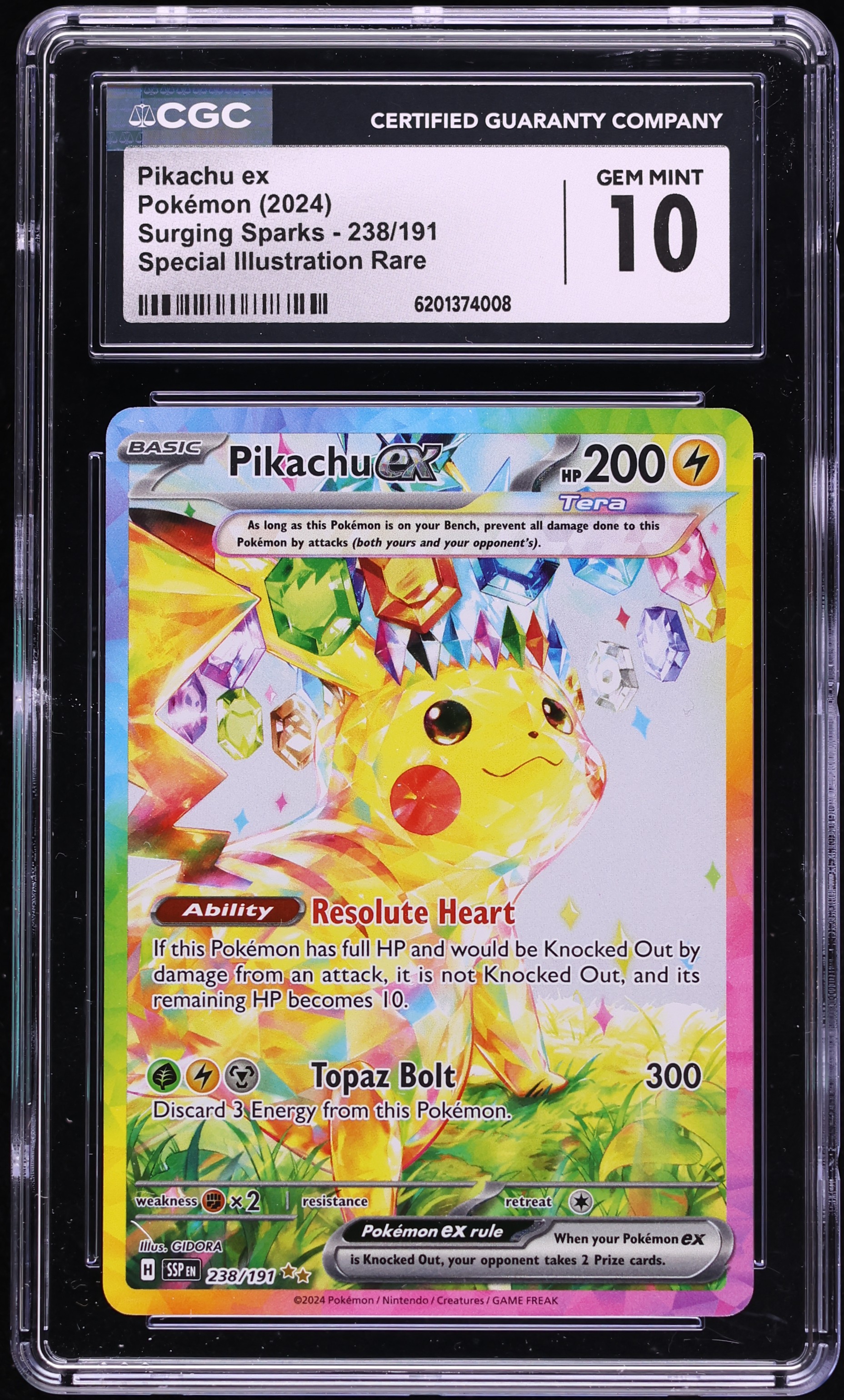 2024 Pokemon Scarlet & Violet Surging Sparks SIR Pikachu ex #238 CGC 10 GEM MINT
